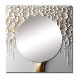 White Orchid Tree Garden Of Branches II - Landscapes Wall Mirror