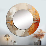 Orange Impressions I - Abstract Wall Mirror