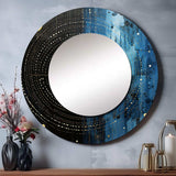 Blue Minimalism Moon V - Abstract Wall Mirror