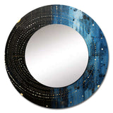 Blue Minimalism Moon V - Abstract Wall Mirror