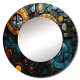 African Cultural Mosaic - People Wall Mirror