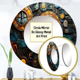 African Cultural Mosaic - People Wall Mirror