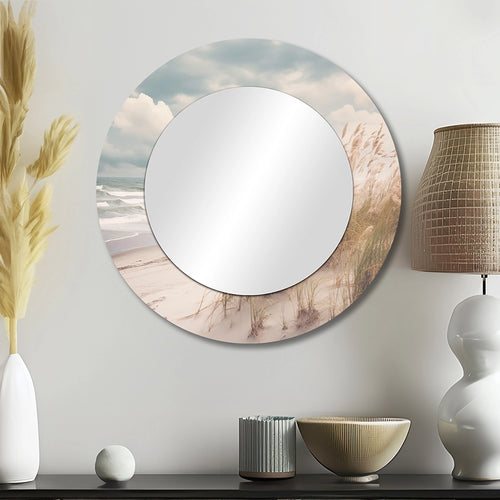 Coastal Beach Decorative Mirror - Beach Grass Landscape IV - Wall Mirror