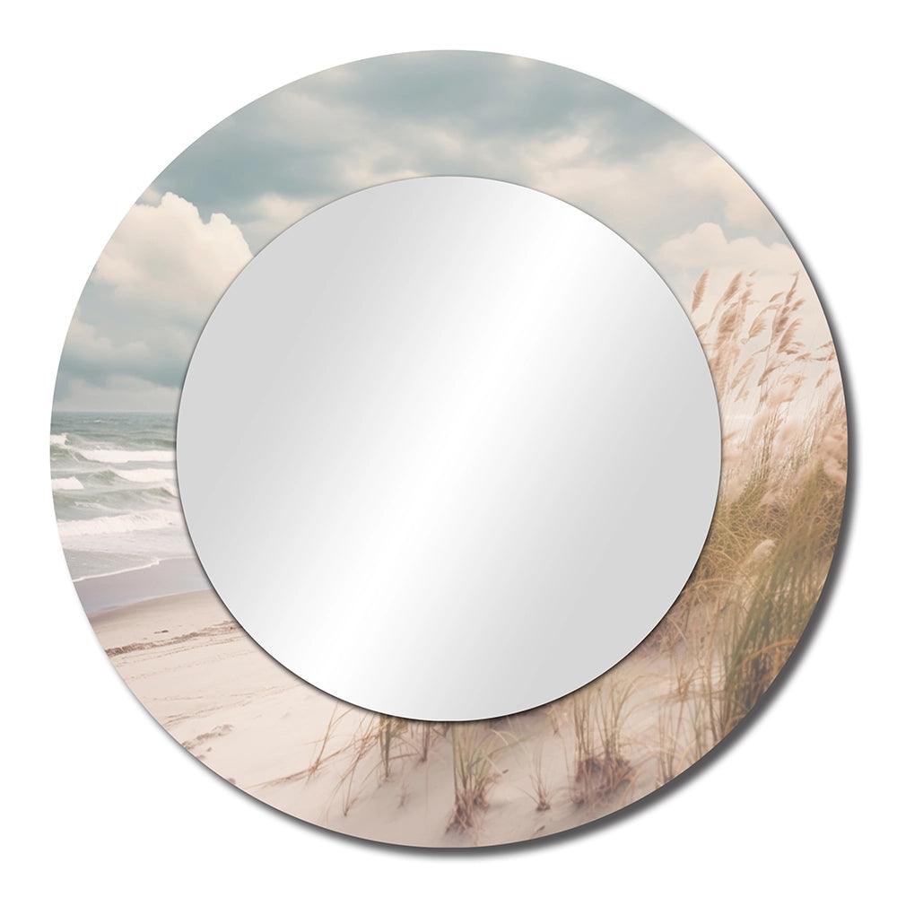 Coastal Beach Decorative Mirror - Beach Grass Landscape IV - Wall Mirror