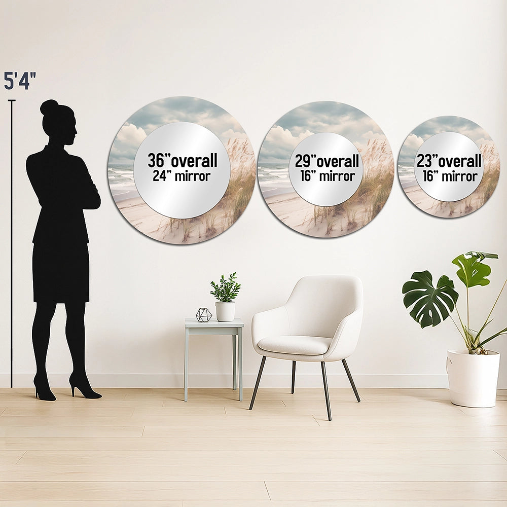Coastal Beach Decorative Mirror - Beach Grass Landscape IV - Wall Mirror