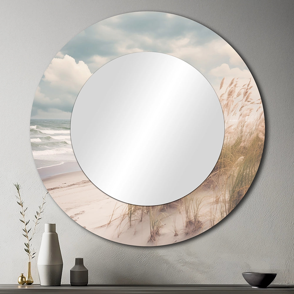 Coastal Beach Decorative Mirror - Beach Grass Landscape IV - Wall Mirror