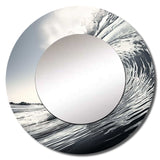 Black And White Wave Photo II - Coastal Wall Mirror