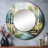 Birch Woods Whispering Winds X - Floral Wall Mirror