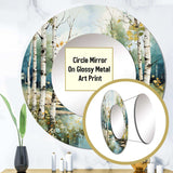 Birch Woods Whispering Winds X - Floral Wall Mirror