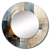 Gold Grey Gleaming Geometry VI - Abstract Wall Mirror