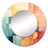 Cubism Experiment With Minimalist II - Abstract Wall Mirror