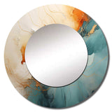 Teal Orange Bold Energy V - Abstract Wall Mirror