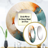 Teal Orange Bold Energy V - Abstract Wall Mirror