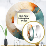 Teal Orange Bold Energy V - Abstract Wall Mirror
