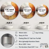 Grey Orange Grey And Orange Geological W - Abstract Wall Mirror