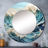 Blue Kinetic Waves I - Coastal Wall Mirror