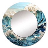 Blue Kinetic Waves I - Coastal Wall Mirror