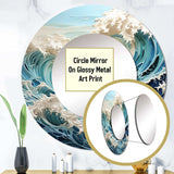 Blue Kinetic Waves I - Coastal Wall Mirror