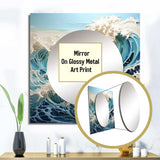 Blue Kinetic Waves I - Coastal Wall Mirror