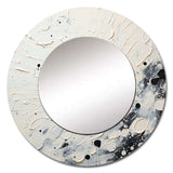 Grey White Mid Century Minimalist Wave - Abstract Wall Mirror