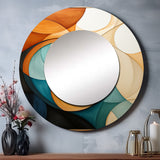 Orange Mid Century Organic Harmony I - Abstract Wall Mirror