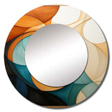 Orange Mid Century Organic Harmony I - Abstract Wall Mirror