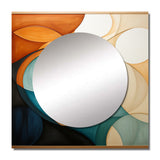 Orange Mid Century Organic Harmony I - Abstract Wall Mirror