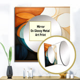 Orange Mid Century Organic Harmony I - Abstract Wall Mirror