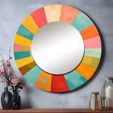 Colorful Mid Century Optical Serenade II - Abstract Wall Mirror