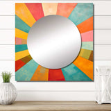 Colorful Mid Century Optical Serenade II - Abstract Wall Mirror