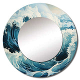 Teal White Ocean Oceanic Odyssey I - Coastal Wall Mirror