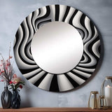 Black White Optical Art Dream I - Abstract Wall Mirror