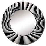 Black White Optical Art Dream I - Abstract Wall Mirror