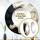 Black White Opt Art Contrasting Waves - Abstract Wall Mirror