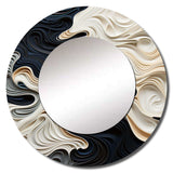 Black White Opt Art Rhythmic Pulses II - Abstract Wall Mirror