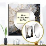 Golden Branch Tree Luminous Tangle III - Floral Wall Mirror