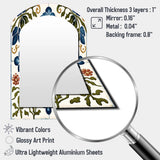 Abstract Tile Asymmetrical Wall Mirror - Mediterranean Tiles In Retro Blue I