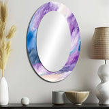 Abstract Liquid Ink Large Wall Mirror - Violet Storm At The Horizon - Printed Mirror