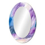 Abstract Liquid Ink Large Wall Mirror - Violet Storm At The Horizon - Printed Mirror