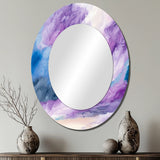 Abstract Liquid Ink Large Wall Mirror - Violet Storm At The Horizon - Printed Mirror