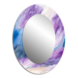 Abstract Liquid Ink Large Wall Mirror - Violet Storm At The Horizon - Printed Mirror