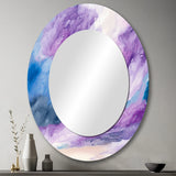 Abstract Liquid Ink Large Wall Mirror - Violet Storm At The Horizon - Printed Mirror