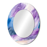 Abstract Liquid Ink Large Wall Mirror - Violet Storm At The Horizon - Printed Mirror
