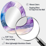 Abstract Liquid Ink Large Wall Mirror - Violet Storm At The Horizon - Printed Mirror
