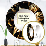 Golden Lily On Black I - Floral Wall Mirror