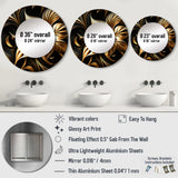 Golden Lily On Black I - Floral Wall Mirror