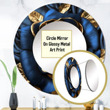 Gilded Rose In Kings Blue I - Floral Wall Mirror