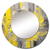 Mustard Yellow And Vivid Gray IV - Abstract Wall Mirror