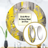 Mustard Yellow And Vivid Gray IV - Abstract Wall Mirror