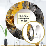 Mustard Yellow And Vivid Gray V - Abstract Wall Mirror